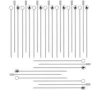 KOMUNJ Lot de 30 brochettes à cocktail réutilisables en acier inoxydable pour amuse-bouches, petites collations, antipasti et cocktails (3 formes)