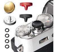 KOMUNJ Lot de 4 boutons de déclenchement universels pour appareil photo - Déclencheur concave en cuivre pur (rouge, noir, jaune, blanc)