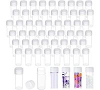 KOMUNJ Lot de 50 flacons d'échantillons en plastique de 5 ml de volume avec couvercle pour capsules de poudre liquide