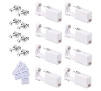 KOMUNJ Lot de 8 pistolets à percer, jetables, stériles, pour le nez d'oreille, avec clous d'oreilles, kit de piercing asepsie, Acier inoxydable