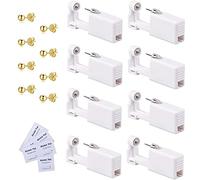 KOMUNJ Lot de 8 pistolets à percer, jetables, stériles, pour le nez d'oreille, avec clous d'oreilles, kit de piercing asepsie, Acier inoxydable