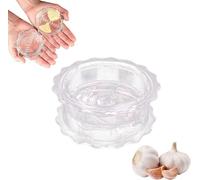 KOMUNJ Moulin à ail, préparation rapide des repas, outil d'ail, facile à nettoyer, presse-ail manuel en plastique avec pot de rangement, ustensile de cuisine facile à nettoyer