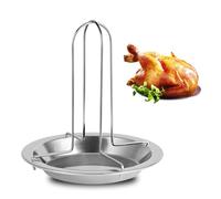 KOMUNJ Rôtissoire à poulet en acier inoxydable pour four ou barbecue, accessoire de rôtissoire à poulet