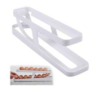 KOMUNJ Support à œufs pour réfrigérateur, bac à œufs à 2 couches, plateau peu encombrant, peut contenir 12 à 14 œufs, organiseur d'œufs pour réfrigérateur (blanc)