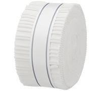 Kona Cotton Solids Snow Roll-Up 6.4cm Fabric Quilting Strips Jelly Roll Robert Kaufman RU-189-40