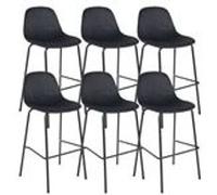 KONAE - Lot de 6 Tabourets de Bar en Velours Côtelé Noir - Altobuy Noir G