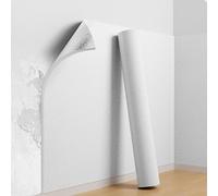 Koncey Papier Peint Autocollant, 6 MM Rouleau Isolant Thermique, Revetement Mural Imperméable, Autocollant Mural Anti-Froid Texture Lin pour Salon Chambre(Blanc,50 x 280 CM)