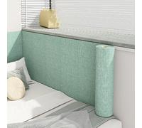 Koncey Papier Peint Autocollant 65 x 280 CM Lin de Tissu Texturé Revetement Mural Adhesif pour Le Salon Chambre à Coucher 4 MM Thermique Panneaux Muraux Rembourrés Anti-Collision(Vert)