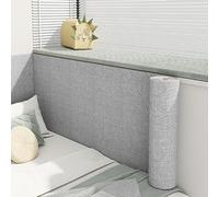 Koncey Papier Peint Autocollant 65 x 280 CM Lin de Tissu Texturé Revetement Mural Adhesif pour Le Salon Chambre à Coucher 4 MM Thermique Panneaux Muraux Rembourrés Anti-Collision(Gris)