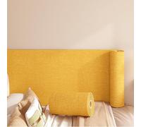 Koncey Papier Peint Autocollant 65 x 280 CM Lin de Tissu Texturé Revetement Mural Adhesif pour Le Salon Chambre à Coucher 4 MM Thermique Panneaux Muraux Rembourrés Anti-Collision(Jaune)