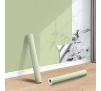 Koncey Papier Peint Thermique, Autocollants Muraux Résistants à l'humidité, Lin Texturé Panneaux Muraux, Anti-Collision Imperméable, 65 x 280 CM Revetement Mural Adhesif(Vert)