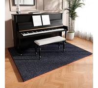 Koncey Tapis Insonorisé pour Piano, Moquette Acoustique, Carpet Insonorisant, TPE Caoutchouc Fond Antidérapant, Coussinets Acoustiques pour Studio, Salle de Musique(Noir,100 x 500 CM)