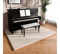 Koncey Tapis Insonorisé pour Piano, Moquette Acoustique, Carpet Insonorisant, TPE Caoutchouc Fond Antidérapant, Coussinets Acoustiques pour Studio, Salle de Musique(Blanc,120 x 800 CM)