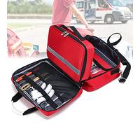 Koncy Sac Premier Secours, Malette Infirmiere Liberale, Trousse de Secours Vide pour Randonnée Camping Voiture, Grand Volume, Robuste, Léger, Rouge