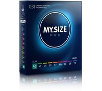 MY.SIZE PRO 3 Préservatifs ÉLITE, taille 0, 45 mm - Latex Vytex de haute pureté, facile à ouvrir, 9 tailles différentes
