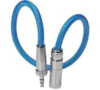 KONDOR BLUE | Câble adaptateur de verrouillage Mini XLR (TA3) 3 broches vers TRS 3,5 mm | Pour micros Lavalier et récepteurs sans fil compatibles, connecteurs renforcés en nylon tressé, bleu