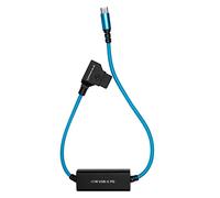 KONDOR Blue Câble d'alimentation tressé D-Tap/P-Tap vers USB-C PD 2 voies V-Mount pour appareils photo sans miroir, téléphones, ordinateurs portables et plus encore