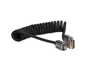 KONDOR BLUE | Câble micro HDMI vers HDMI de 30,5 à 61 cm tressé enroulé | 4K 60 Hz, 18 Gbit/s, HDR, vidéo 3D et nylon tressé avec connecteurs renforcés (noir, 30,5 à 61 cm)