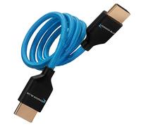 KONDOR BLUE Câble tressé 4K HDMI vers HDMI fin et droit pour moniteurs sur caméra, cartes de capture et plus encore | 4K/60 Hz | MétaData 3D HDR 18 Gbit/s | 0,6 m | Bleu