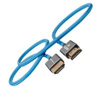 KONDOR BLUE Câble tressé 4K HDMI vers HDMI fin et droit pour moniteurs sur caméra, cartes de capture et plus encore | 4K/60 Hz | MétaData 3D HDR 18 Gbit/s | 0,6 m | Bleu