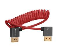 KONDOR BLUE Câble tressé HDMI vers HDMI à angle droit 4K fin et court pour écrans d'appareil photo, cartes de capture et plus | 4K/60 Hz | MétaData 3D HDR 18 Gbit/s | 30,5 cm ~ 61 cm | Rouge