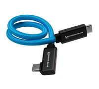 Kondor Câble bleu USB C vers USB C haute vitesse pour l'enregistrement de disques SSD - Angle droit (12")