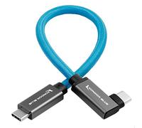 KONDOR BLUE Câble USB C 3.1 GEN 2 droit 21,6 cm 10 Go/s 100 W | Câble tressé à angle droit pour la distribution de données et d'alimentation 8K