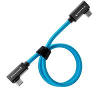 KONDOR BLUE | Câble USB C 3.2 droit de 61 cm 20 Go/s 100 W | Câble tressé double angle droit pour distribution de données et d'alimentation 8K | Bleu