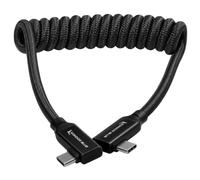 KONDOR BLUE | Câble USB-C spiralé à double angle droit de 30,5 à 61 cm pour enregistrement et chargement SSD | Données 8K, PD 100 W, USB 3.2 20 Gbit/s pour appareils photo, moniteurs, iPhone 17/16/15
