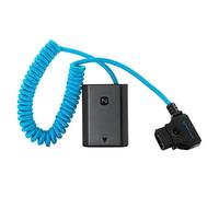 Kondor Blue – Câble D-Tap vers batterie factice NP-FZ100 pour Sony Alpha 7SIII – spiralé Bleu