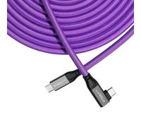 KONDOR BLUE x Gerald Undone | Attache de 4,6 m et câble de charge PD de 100 W (angle droit) | USB-C 3.2, ultra durable et en nylon tressé avec connecteurs métalliques renforcés | Violet