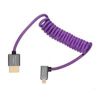 KONDOR BLUE x Gerald Undone | Câble micro HDMI vers HDMI complet de 30,5 à 61 cm tressé enroulé (angle gauche) | 4K 60 Hz, 18 Gbit/s, HDR, vidéo 3D et nylon tressé avec connecteurs renforcés | Violet