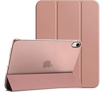 KONDUWANA Étui intelligent fin et léger pour iPad 10e génération 2022 de 10,9 pouces avec cuir synthétique de qualité supérieure et coque arrière en polycarbonate givré (or rose)