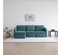 Konekt canapé 3 places modulable bleu avec pouf