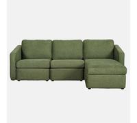 Konekt - Canapé Modulable 3 Places Vert Avec Pouf Vert