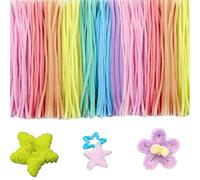 Konesky Bendable - Lot de 100 cure-pipes pour enfants - 30 cm de long - Twist Stick - Pour travaux manuels, cure-pipes - Fil chenille pour enfants - Décoration de bricolage - Couleur macaron