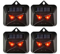 Konesky Lot de 4 répulsifs pour chats et renards avec lumières LED rouges - Imperméables - Répulsif pour chat - Répulsif pour chats qui fonctionnent vraiment pour le jardin et la ferme