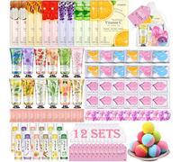KONEUK Lot de 108 articles de spa pour femmes : masques faciaux, crème pour les mains, baume à lèvres, patchs pour les yeux, masque pour les lèvres et pompes de bain pour les pieds