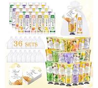 KONEUK Lot de 36 crèmes pour les mains et baumes à lèvres en vrac, cadeaux pour demoiselles d'honneur, cadeaux de remerciement et cadeaux pour enterrement de vie de jeune fille avec cartes de