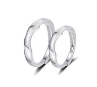 KONFEN 2PCS Zircon Cubique Couple Anneaux Set, Bague de Fiançailles Mariage Réglable Hypoallergénique pour femmes, Bague Couple Acier Inoxydable avec D'amour éternel Bijoux Mariage pour Anniversaire