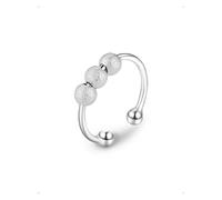 KONFEN Bague Anti Stress Femme, 18 Carats Plaquée Or, Inoxydable, Reglable, Ajustables Bague D'Anxiété Avec 3 Perles Mobiles, Antistress Anneau, Bijoux Anxiété Pour Relaxation Femme Fille Ado