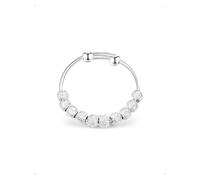 KONFEN Bague Anti Stress Femme, Plaquée Argent 925, Reglable, Ajustables Bague D'Anxiété Avec Dix Perles Mobiles, Antistress Anneau, Finition Mate Bijoux Anxiété Pour Relaxation Femme Fille Ado