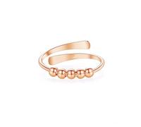 KONFEN Bague Anti Stress Femme Rotative Ajustable, Perles rotatives qui tourne fidget ring anxiete anneau tournante bijoux fantaisie Ouverture reglable réglable rotatif cadeau, Or Rose