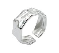 KONFEN Bague Argent Femme Homme, Bague Reglable, Pouce Bague Ouverte Bague Anneau Bagues, Bague Pouce Bague Orteil Bijoux Simple Vintage pour Femme Fille Homme Ado (Argent)