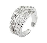 KONFEN Bague Réglable en Argent avec Zircon - Anneau Géométrique Simple Vintage pour le Pouce et Orteil - Bijoux pour Femme Fille Ado