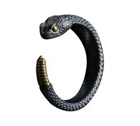 KONFEN Bagues Snake Homme, Viking Anneaux Ajustables Sculptés Chevalière Hommes Hypoallergénique, Vintage Hip Pop Open Rings Gothic Punk Classic Unique Texture Bijoux pour Hommes, Argent