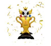 KONFEN Ballon Géant en Forme de Trophée de Football en Aluminium, Doré Trophée Champion Gonflable Décoration, Décoration De Ballons Sur Le Thème Du Football, Deco Anniversaire Foot, 97 x 55CM