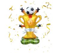 KONFEN Ballon Géant en Forme de Trophée de Football en Aluminium, Doré Trophée Champion Gonflable Décoration, Décoration De Ballons Sur Le Thème Du Football, Deco Anniversaire Foot, 153 x 83CM