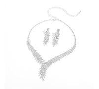 KONFEN Bijoux Parure Cristal Collier et Boucles d'oreilles Parures de Mariage Soirée Demoiselle d'honneur