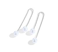 KONFEN Boucles d'oreilles Argent Femme, Boucle d'oreille Pendante Longue, Boucle d oreille Asymetrique Dépareillé avec Zircone et Perles, Anneau Oreille Haloween Bijoux pour Femmes Filles (Argent)